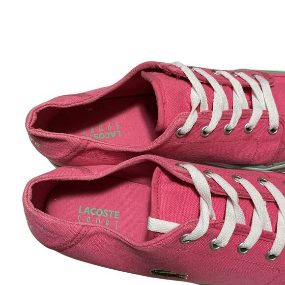 Lacoste Women’s Pink Canvas Sneakers Size 9 - Picture 8 of 9